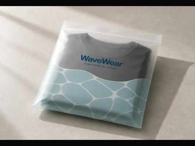 WaveWear packaging pouch with the wave pattern system